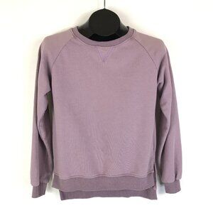 LB Collection Crew Neck Raglan Sweatshirt Women's Small Lavender Pullover Hi-Lo